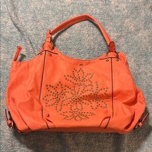 Studded Coral Handbag
